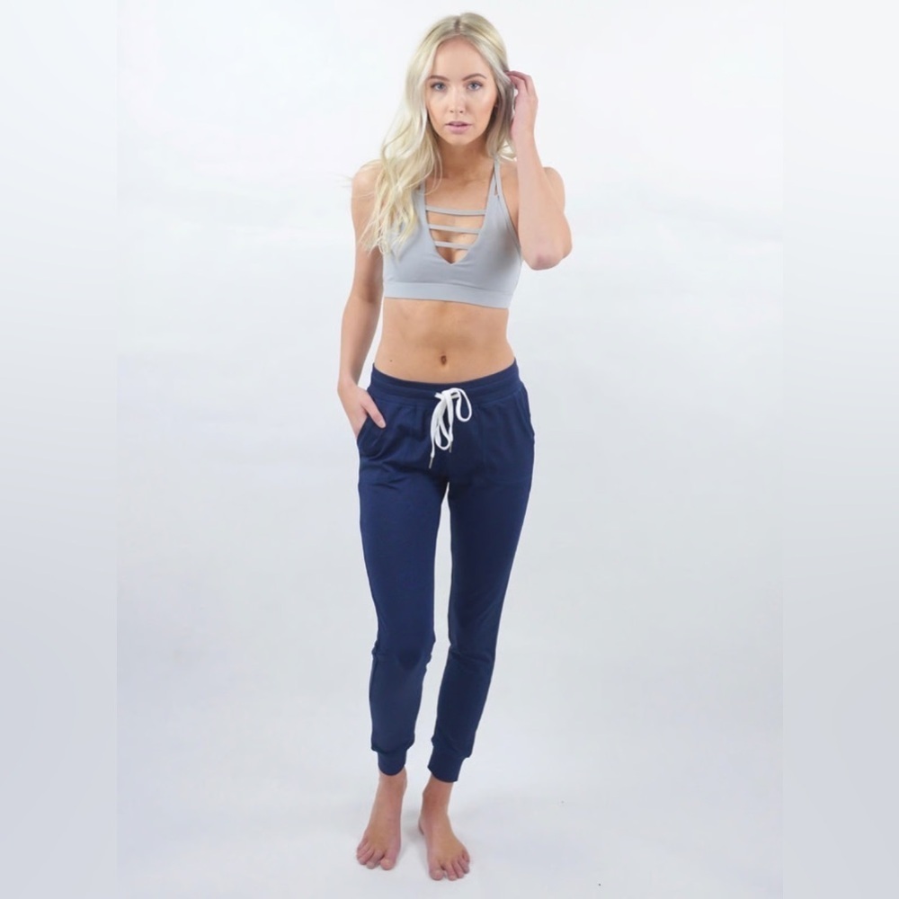 NWOT Zyia Active Women’s Cozy Joggers in Navy Blue Heather Size M
